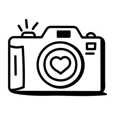 Kamera simgesi. Web için basit bir foto vektör simgesi çizimi
