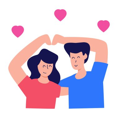 Aşık çift vektör çizimi tasarımı