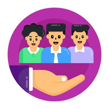 İnsanlar akıllı telefon vektör illüstrasyon tasarımı ile sohbet ediyorlar