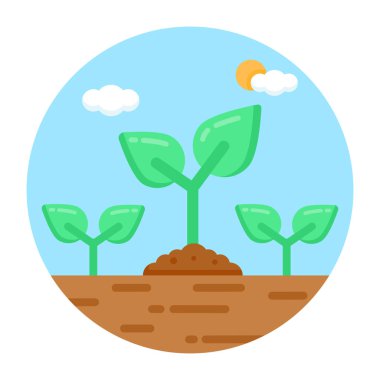 Yeşil bitkilerin vektör illüstrasyonu