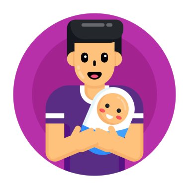 Akıllı telefon ve kalp vektör çizimi tasarımı olan bebek çocuk.
