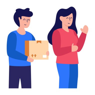 Kutu vektör illüstrasyon tasarımı olan çift