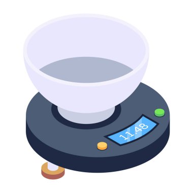 Mutfak pulları ikonu. Beyaz arkaplan üzerindeki su musluğu vektör çiziminin izometriği