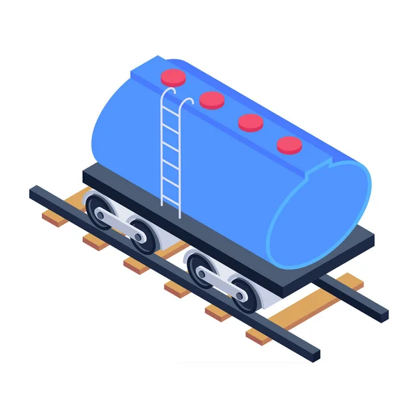Ikona Pociągu Izometria Ilustracji Wektora Kolejowego — Wektor stockowy