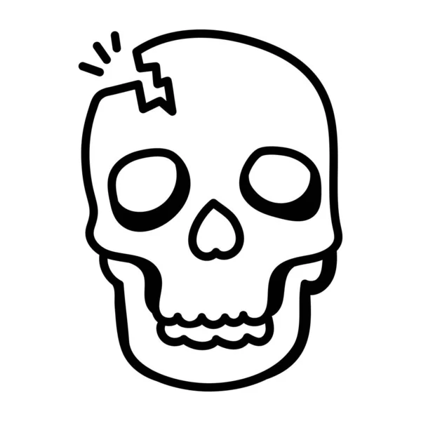 Totenkopf Halloween Flache Ikone — Stockvektor