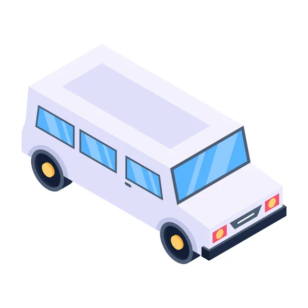 Autocarro Isométrico Estilo Simples Ilustração Vetorial —  Vetores de Stock