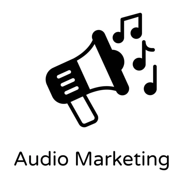 Audio Marketing Diseño Simple — Vector de stock
