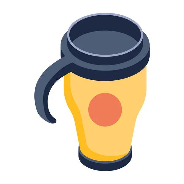 Coffee Cup Icon Isometric Beer Jar Vector Icon Web Design — Stock Vector