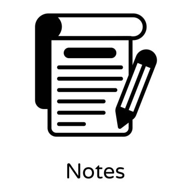 Notlar. Web simgesi basit illüstrasyon