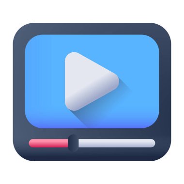 Video oynatıcı simgesi. Web tasarımı için film ortam vektör simgelerinin düz çizimi