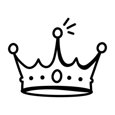 Taç ikonu. vektör illüstrasyonu