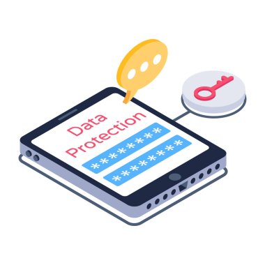 Akıllı telefon ve bulut hesaplama vektörü illüstrasyonlu cep telefonu