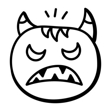 kızgın yüz ifadesi, vektör illüstrasyonu