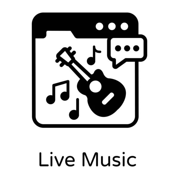 Live Musik Solide Ikone Glyphen Design — Stockvektor