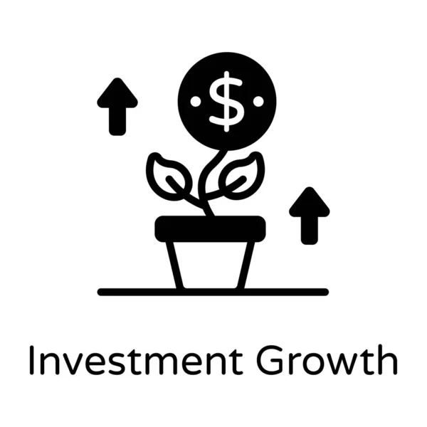 Linea Crescita Icona Vettoriale — Vettoriale Stock