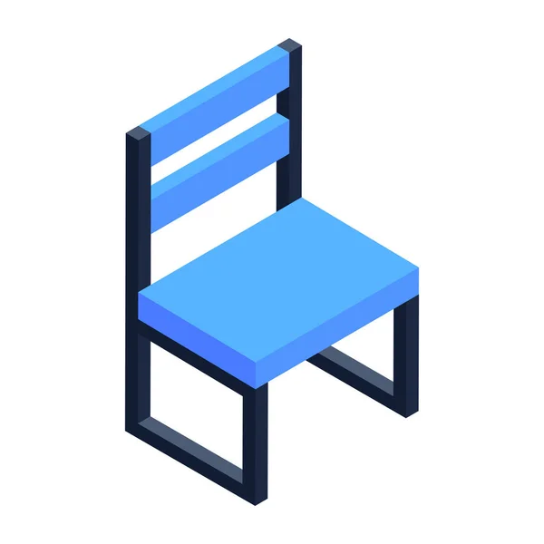 Chaise Bleue Conception Simple — Image vectorielle