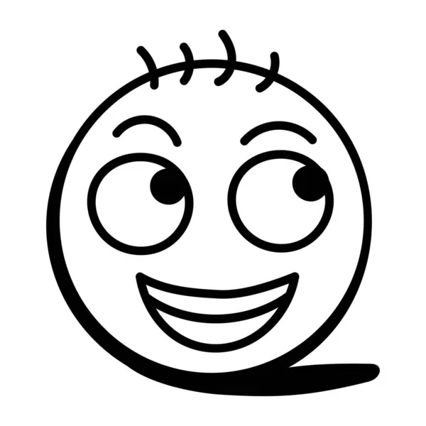 Gesicht Emoticon Symbol Skizzenillustration — Stockvektor