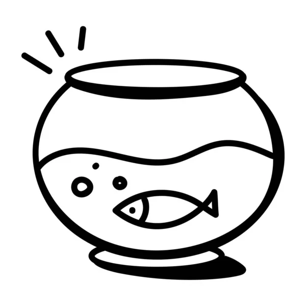 Balık Akvaryumu Ikon Vektör Çizimi — Stok Vektör