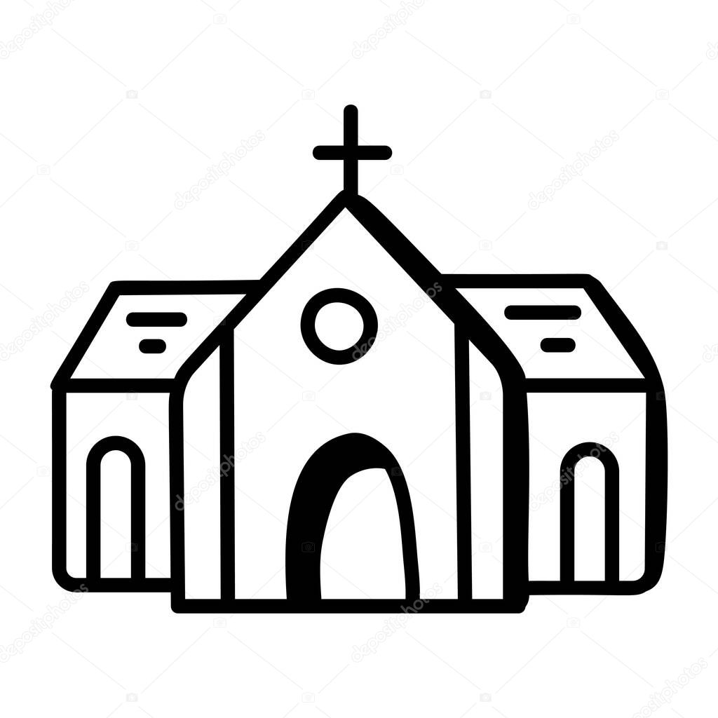 church icon vector isolated on white background, religion transparent sign