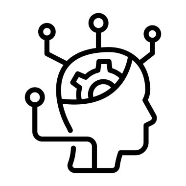 beyin ikonu vektör illüstrasyonu