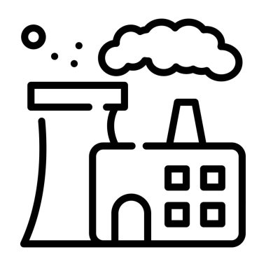 Fabrika. Web simgesi basit illüstrasyon