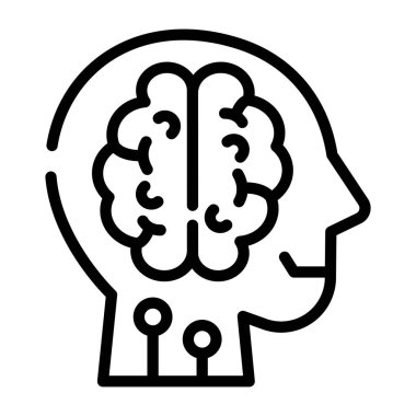 beyin simgesi olan insan kafası. vektör çizim