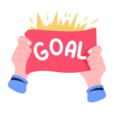 Metin hedefli bir pankartı tutan eller