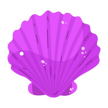 Beyaz arkaplanda izole edilmiş pembe deniz kabuğu simgesi. vektör illüstrasyonu