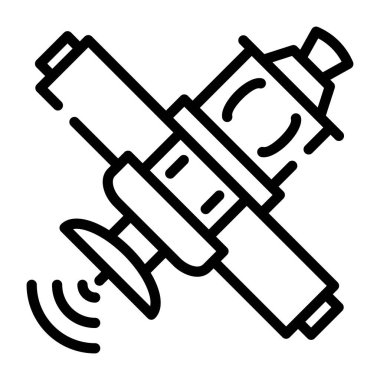 uydu vektörü ince çizgi simgesi