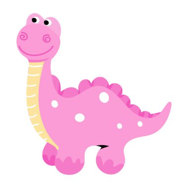 Sevimli çizgi dinozor illüstrasyon