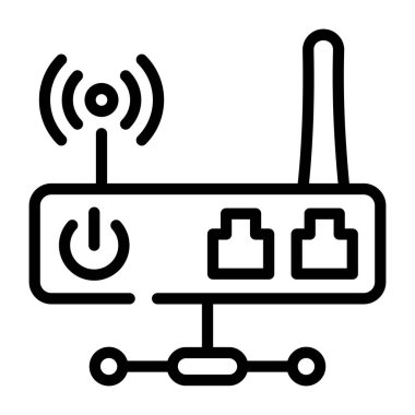 Kablosuz yönlendirici simgesi. beyaz arkaplanda izole edilmiş düz vektör resimleme çizelgesi
