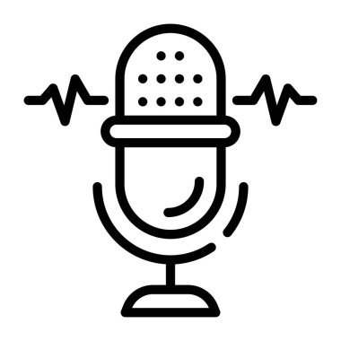 Mikrofon. Web simgesi basit illüstrasyon