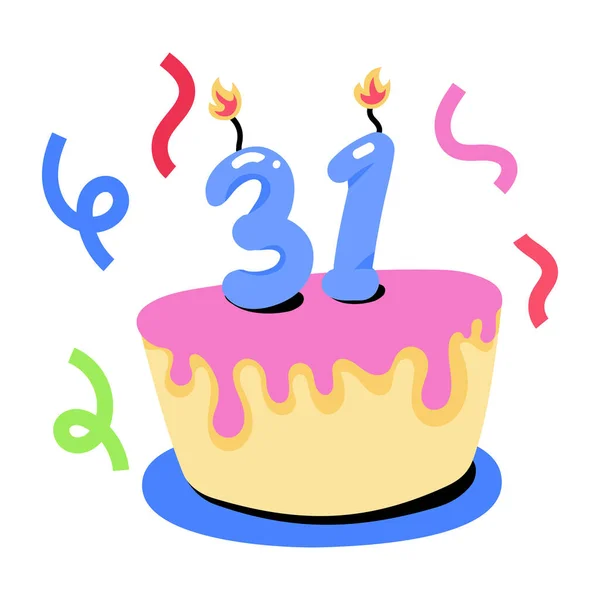 1番の誕生日ケーキ — ストックベクタ