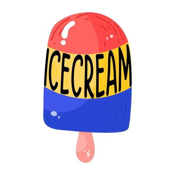Ice Cream Blue Background Vector Illustration — Stock Vector