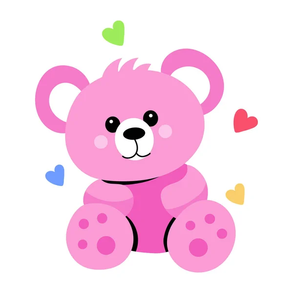 Χαριτωμένο Αρκούδα Καρδιά Και Αγάπη Διάνυσμα Εικονογράφηση Σχεδιασμό — Διανυσματικό Αρχείο