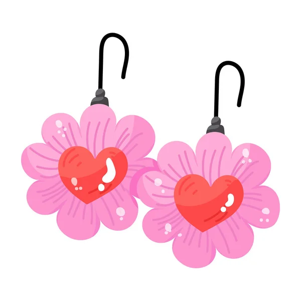 粉色心形 花朵和心形矢量插图设计 — 图库矢量图片