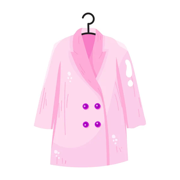 白色衬底上有衣架的粉红色连衣裙 — 图库矢量图片