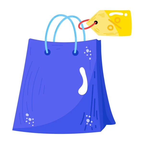 Bolsa Compras Con Bolsas Fondo Azul — Vector de stock