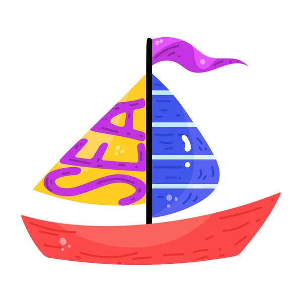 Векторная Иллюстрация Лодки Кораблем — стоковый вектор