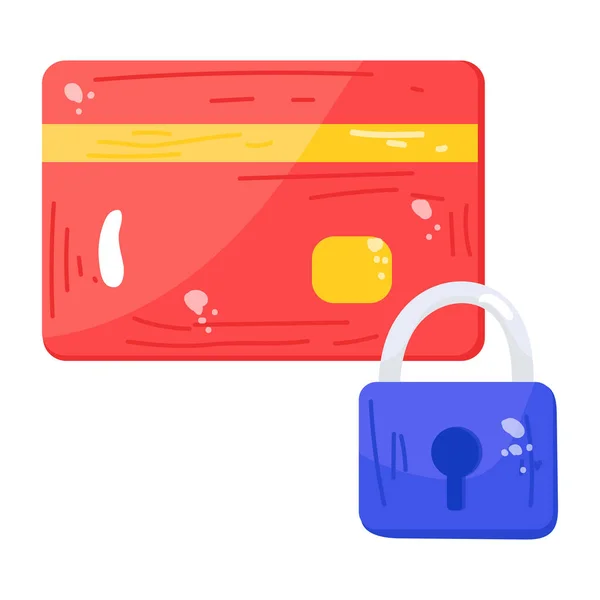 Credit Card Met Slot Vector Illustratie Ontwerp — Stockvector