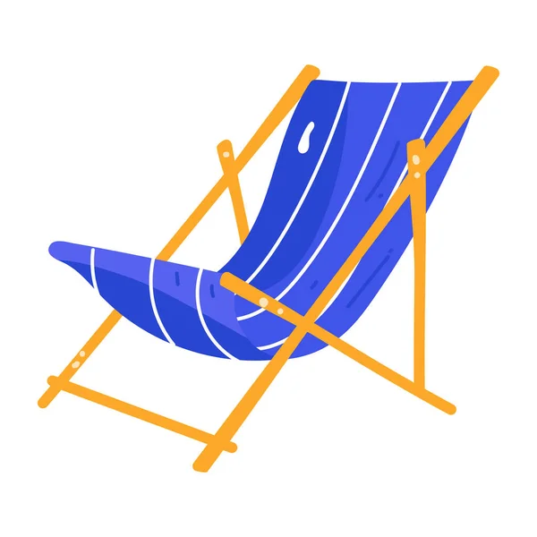 Silla Playa Con Chaise Lounge Vector Ilustración — Vector de stock
