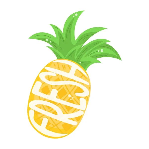 Ananas Fruit Icoon Isometrische Kenmerken Van Vectorpictogrammen Voor Vers Fruit — Stockvector