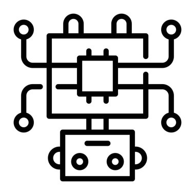 robot. Web simgesi basit illüstrasyon