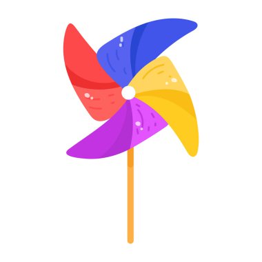 Fırıldak simgesi. Web için yaz vektör simgelerinin karikatür çizimi