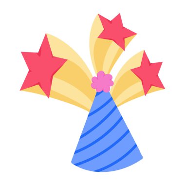 yıldız vektör illüstrasyon tasarımlı parti şapkası