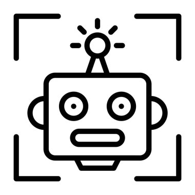 robot. Web simgesi basit illüstrasyon