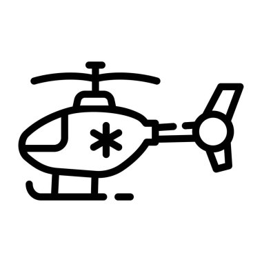 Helikopter simgesi vektörü beyaz arkaplanda izole edildi, uçak şeffaf işareti