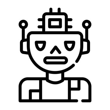 robot. Web simgesi basit illüstrasyon