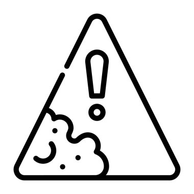 Ünlem işareti simgesi. Ana hatlarıyla tehlike sembolü. vektör illüstrasyonu.