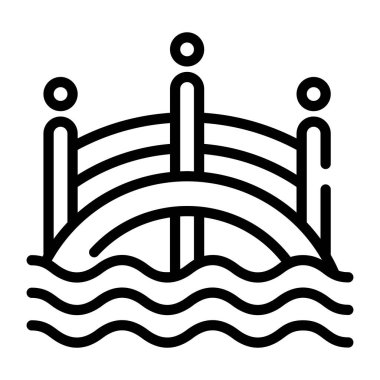 yüzme havuzu simgesi, vektör illüstrasyonu